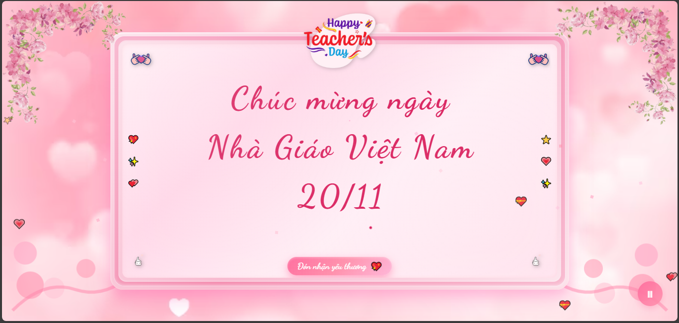 Mẫu web tri ân thầy cô ngày 20/11 Giftory